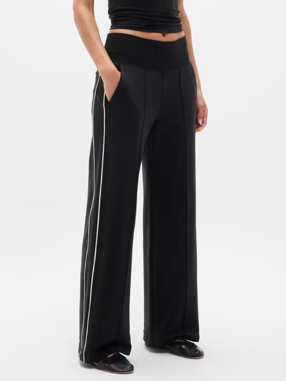Venice High Rise Track Stripe Wide Leg Pant